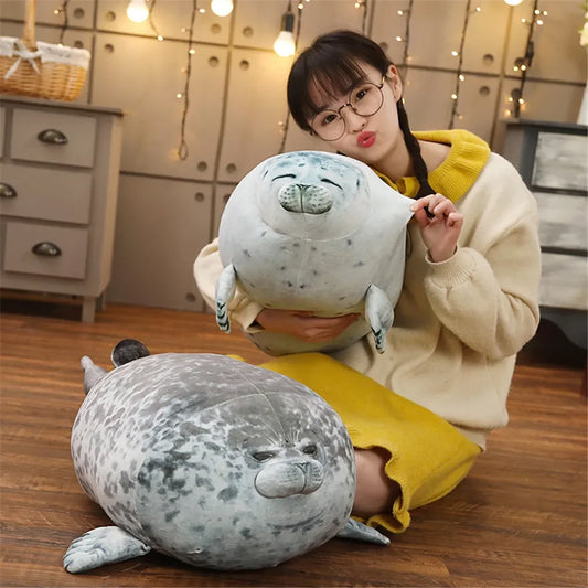 Hot 3D Novelty Throw Pillows Cute Real Life Sea Lion Plush Toys Soft Seal Plush Stuffed Plush Housewarming Party Hold Pillow