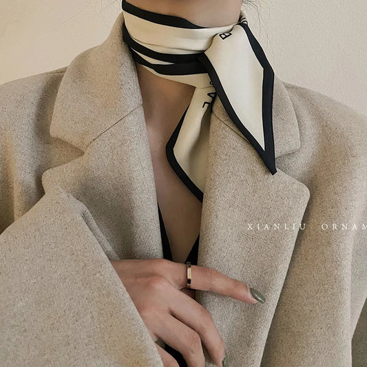 2024 New Luxury Brand Scarf Tarot Women Scarf Bag Hair Skinny Silk Scarves Design Foulard Neckerchief Headband For Ladies