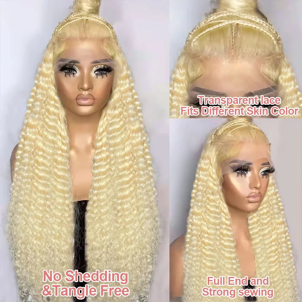 613 HD Lace Frontal Wig 13x4 Deep Loose Wave Transparent Remy Color Front Human Hair Wig 13x6 Blonde Water Curly Human Hair Wig