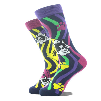AB Happy Cotton Funny Socks Men Beer Panda Duck Crazy Design Sokken Unisex Novelty Plant Piano Crew Skateboard Calcetines Hombre