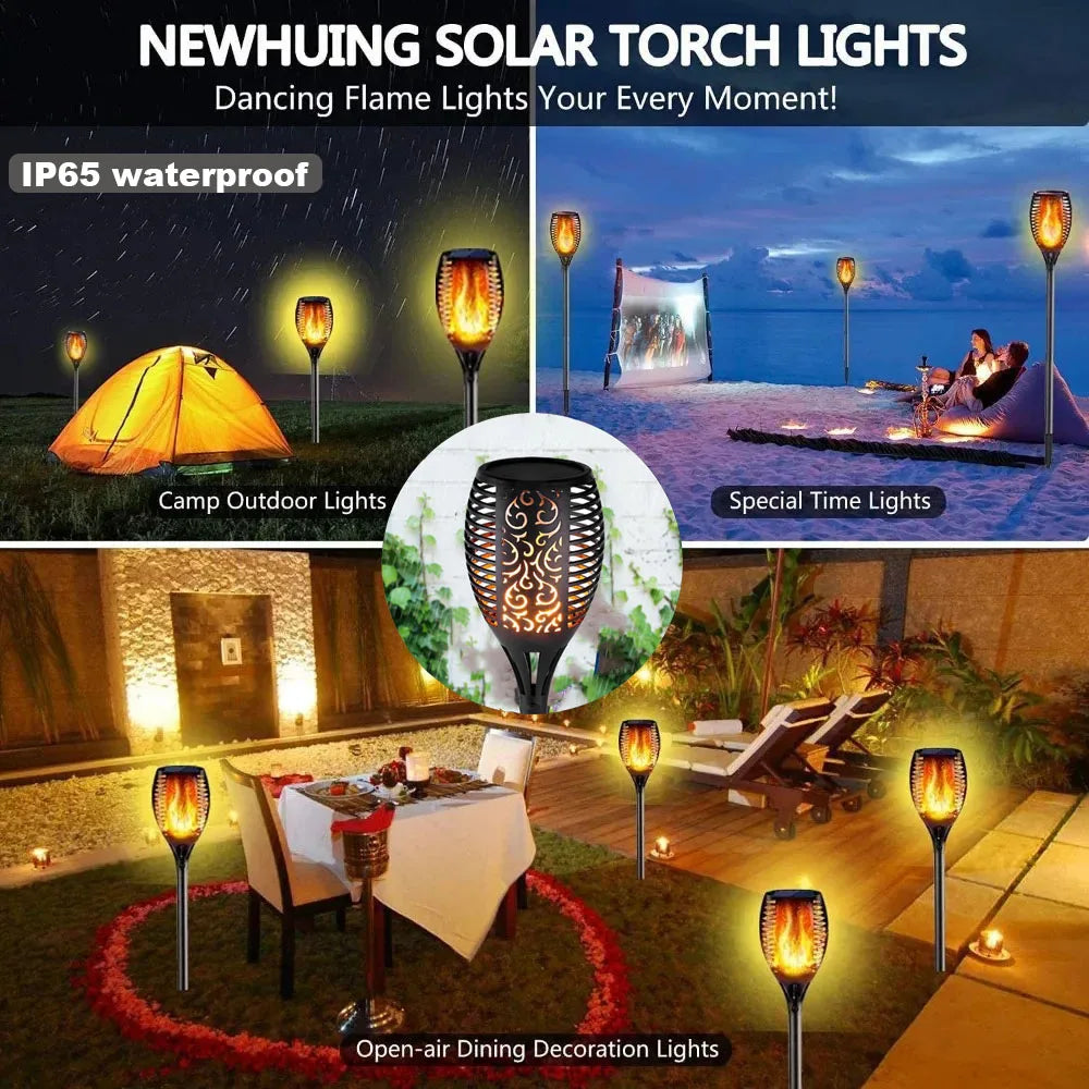 12/33/96 LED Solar Torch Light Lawn Garden Plug in Light Outdoor Courtyard Waterproof Induction Decoration Landscape Flame Light