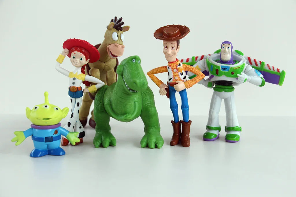 Disney 7PCS Toy Story 4 Action Figures Toys Woody Jessie Buzz Lightyear Forky Pig Bear Figura Model Doll Figurine Kids Boy Gifts
