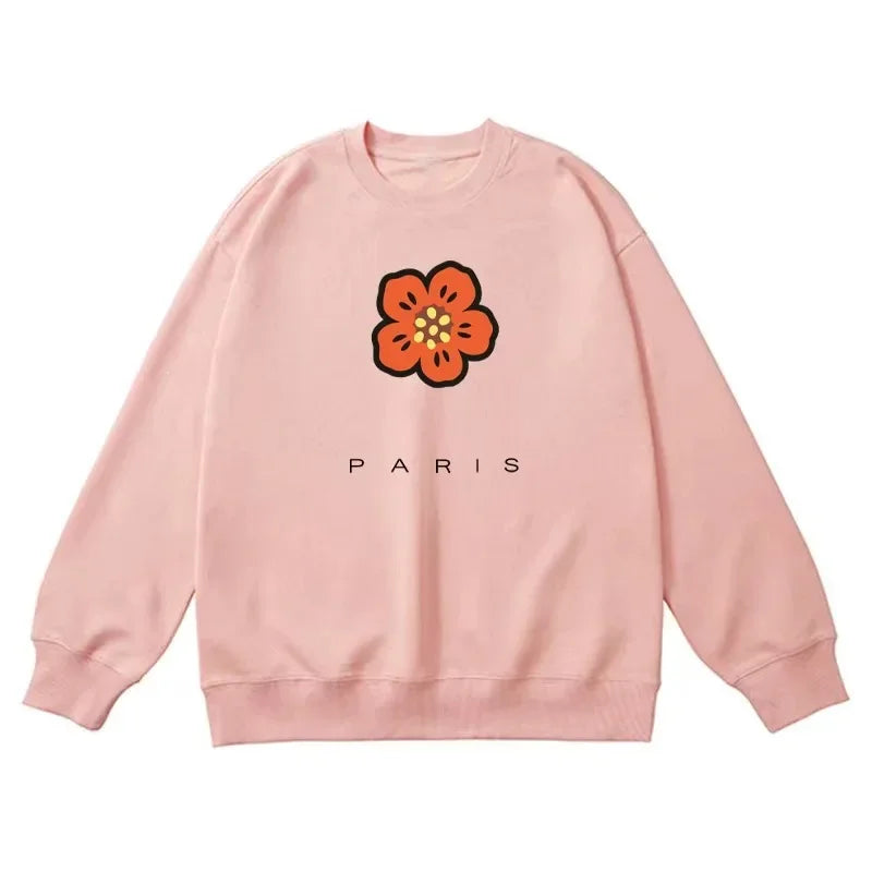 Autumn/Winter  Korean Version Best Seller Tops Cotton Hoodie Brand Flowers Printing Quality  Women Lover Long Sleeve Tracksuit