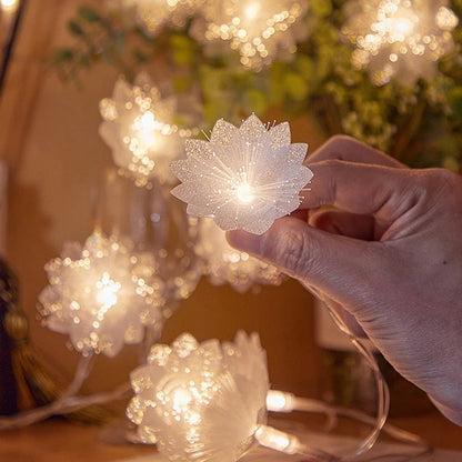 2/3M LED Fiber Optic Fairy Light Battery Powered Garland Holiday Wedding Party Birthday Decor Artificial Flowers String Lights