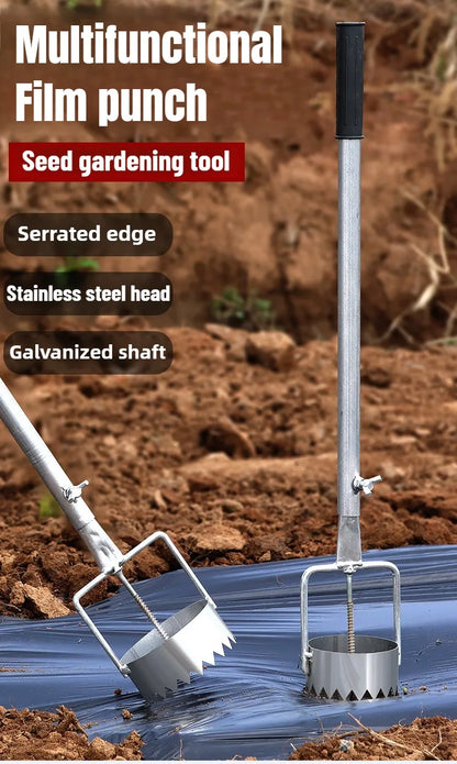 Durable Metal Film Puncher Vegetable Planting and Transplanting Agricultural Film Breaker Plastic Films Puncture Gardening Tool