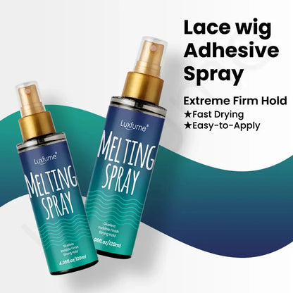 1 bottle Luxfume 120ml Lace Wig Glue Quick Drying Spray, Long Lasting, Invisible Lace, Natural Melting and Holding Mousse