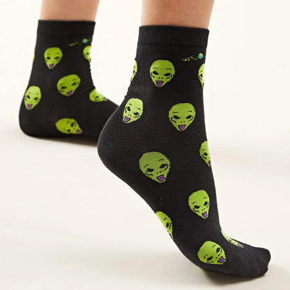 1 Pair Women's Cartoon Casual Cotton Harajuku  Skateboard Socks