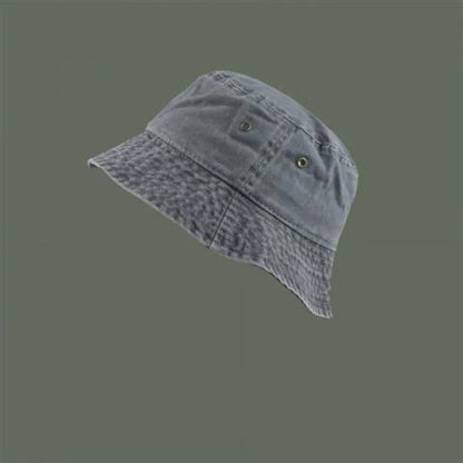 Retro Washed Cowboy Bucket Hat Women Men Wide Brim Sunhat Spring Summer Solid Color Denim Panama Fisherman Cap