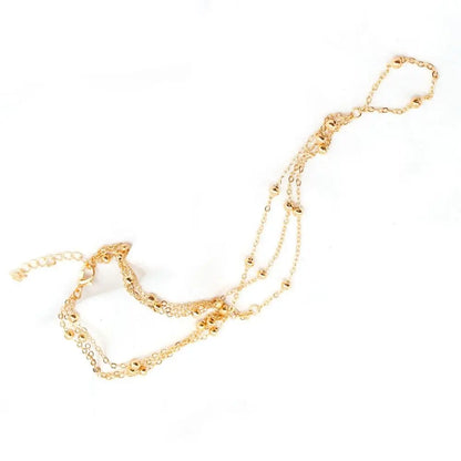 Fashion Anklet Bracelets for Women Summer Multilayer Mesh Tassel Toe Foot Jewelry Wedding Party Accessories