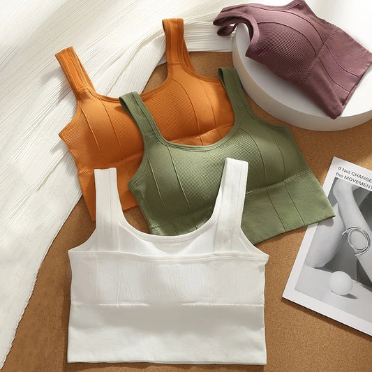 1/2/4Pcs Sports Bra Anti-Sweat Fitness Top Women Seamless Yoga Bra Shockproof Crop Top Push Up Sport Bra Gym Workout Top