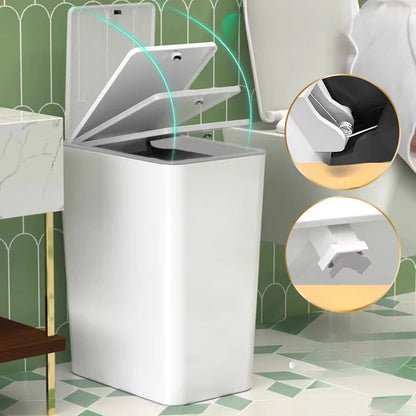 10L/12L Nordic Trash Can with One-Touch Lid Bin Deodorant Waterproof Dustbin Large Capacity Slim Toilet Gold Garbage Can