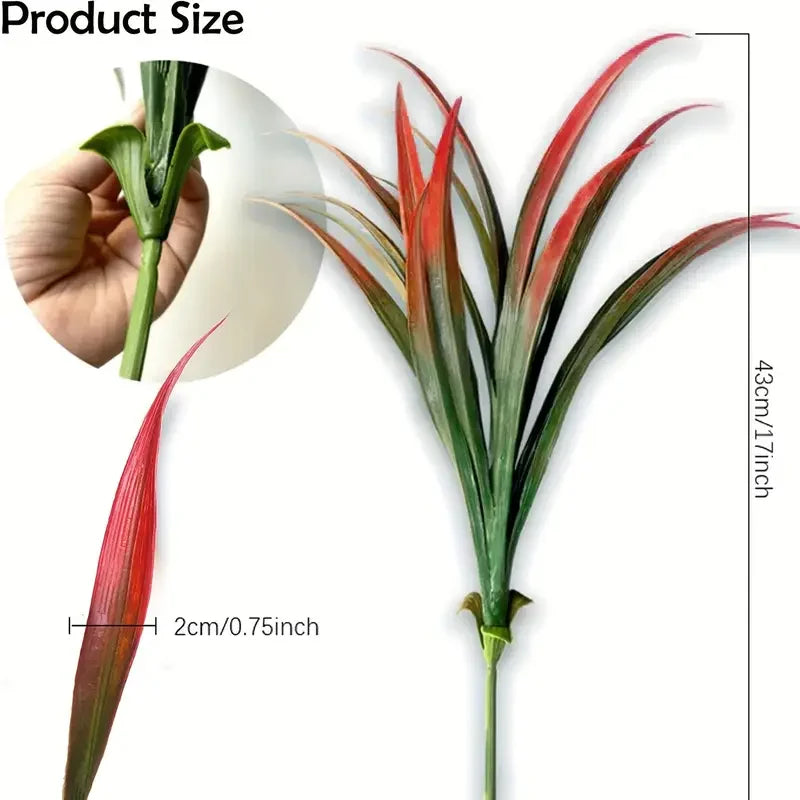 1/4 pieces, UV resistant outdoor artificial plants - tall grass, tropical flowers and shrubs - perfect for year-round and indoor