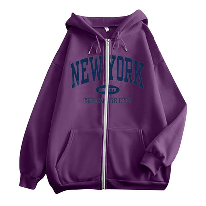 Streetwear Basic Hooded Sweatshirt Women's Casual Long Sleeve Track Jackets With Pockets Cropped Sweaters Hoodies For Women
