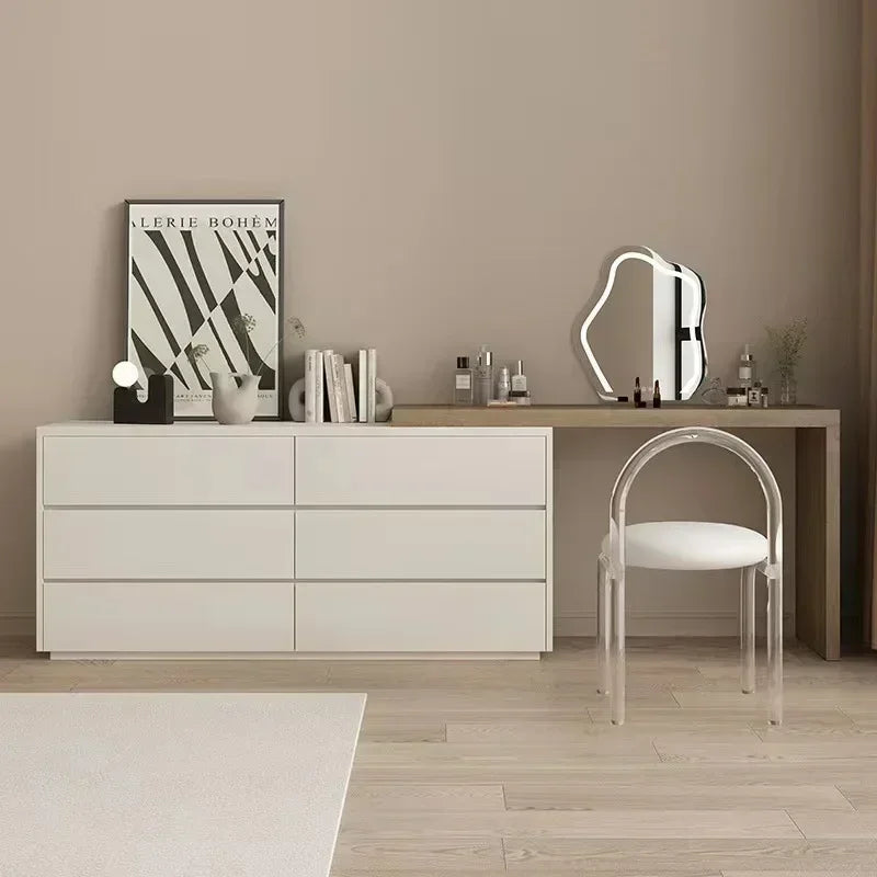 Luxury Dressing Table Drawer White Makeup Mirror Corner Desk Dresser Table Cabinet Organizers Storage Penteadeira Home Furniture