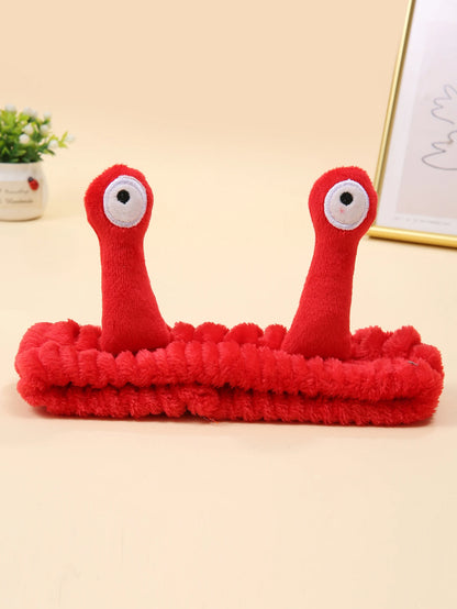 Cute Animal Ears Headbands with Fluffy Ball Soft Coral Fleece Elastic Hair Band For Women Washing Face Makeup Cosmetic