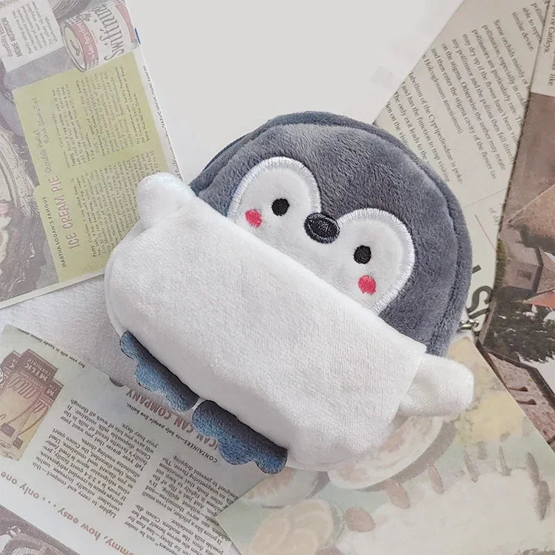 1PC Cute Chicken Plush Coin Purse Zipper Change Purse with Keychain Small Headphone Lipstick Bag Mini Wallet Money Bag Kids Gift