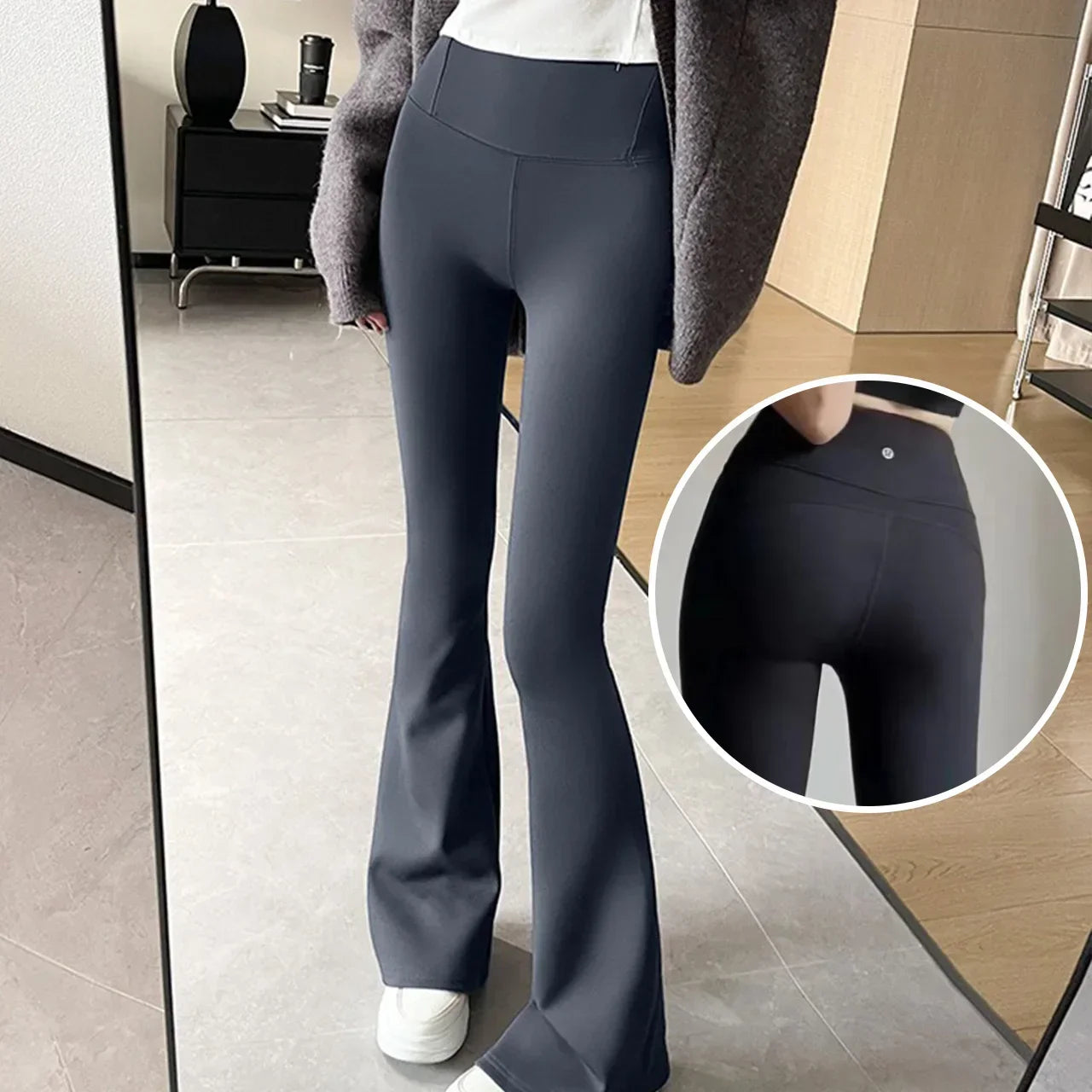 Women Flare Pants Slim High Waist Solid Sexy Shark Flare Pants Fashion Casual Streetwear Elastic Butt Lift Skinny Leggings