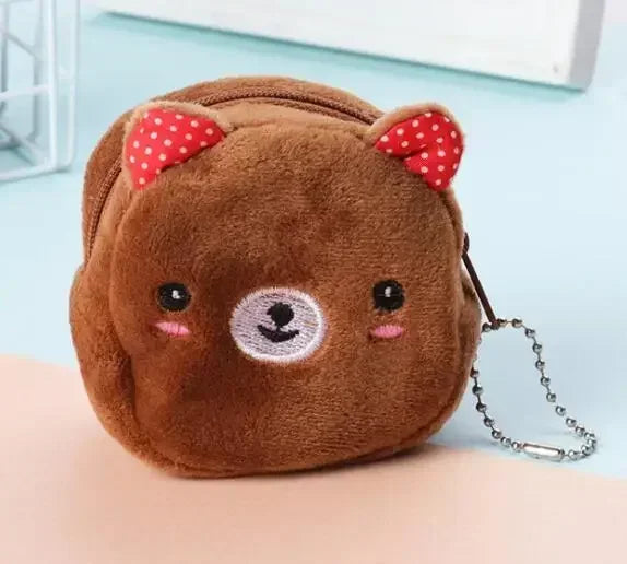 1PC Cute Chicken Plush Coin Purse Zipper Change Purse with Keychain Small Headphone Lipstick Bag Mini Wallet Money Bag Kids Gift