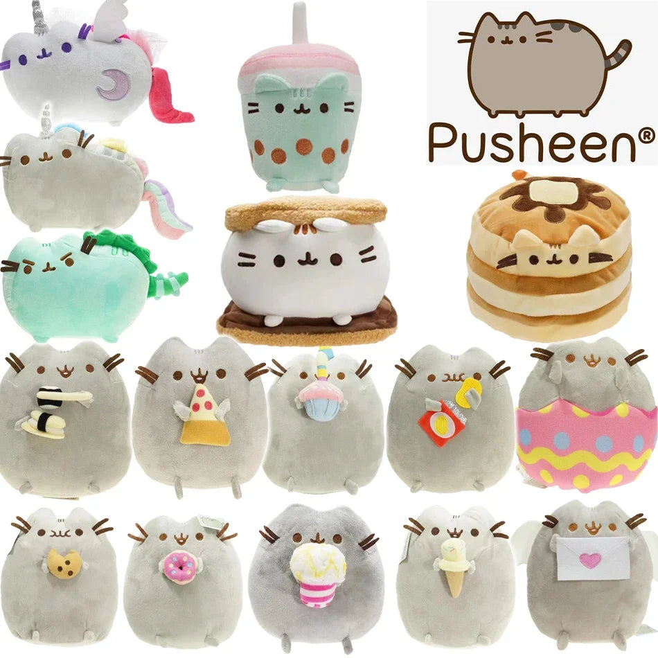 Multiple Pusheen Plush Throw Pillows Cute Home Bedroom Cartoon Stuffed Model Dolls Toys Girl's Room Decoration Christmas Gifts