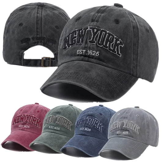 2025 New York Washed Cotton Cap For Men Women Gorras Snapback Caps Baseball Caps Sun protection Casquette Dad Hat Outdoors Cap