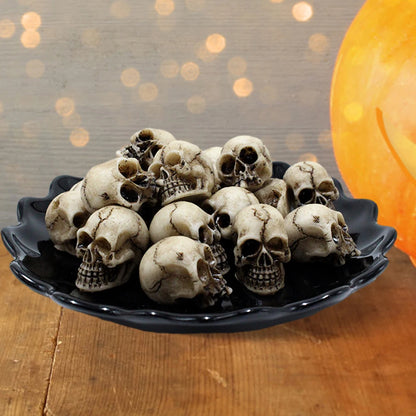 20Pcs Gothic Skull Sculptures Collectable Halloween Decoration Skeleton Statues Ornament Landscape Garden Potted Plant Decor