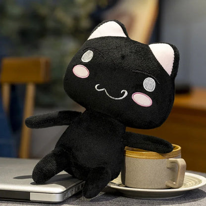 New Toro Inoue Cat Plush Anime Game Doll Stuffed Kittens Plushie Cartoon Couple Black and White Cats Decor Gift Toys for Kids