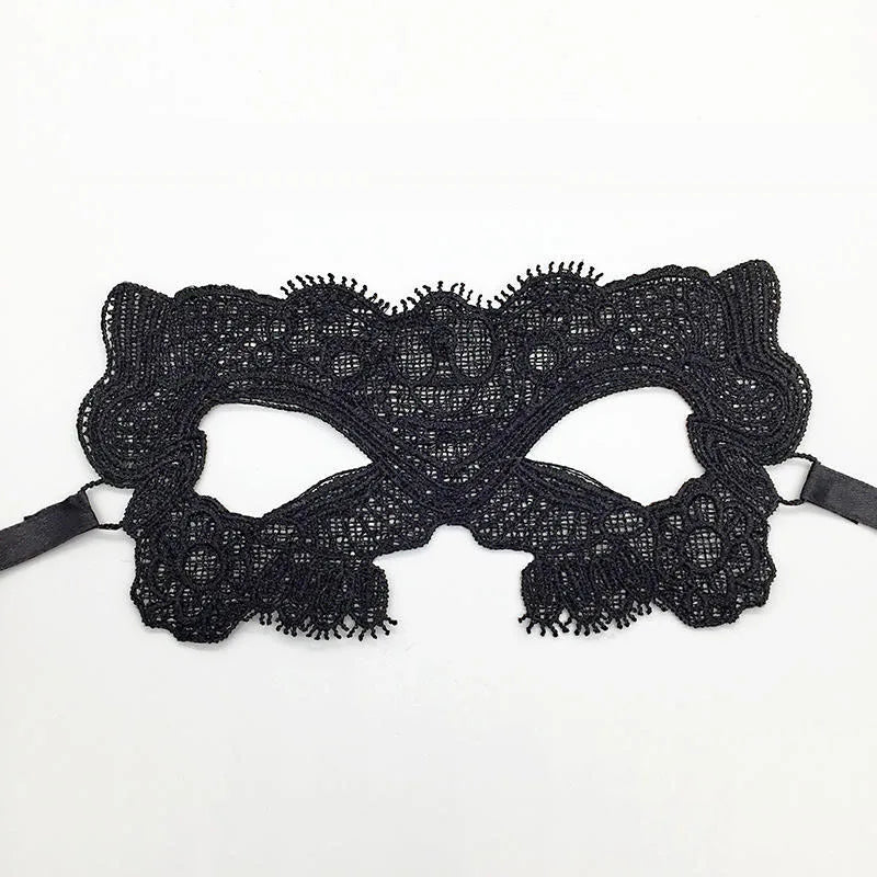 Black Color Sexy Women Lace Masquerade Mask for Carnival Halloween Half Face Cosplay Masks Festive Animal Party Supplies