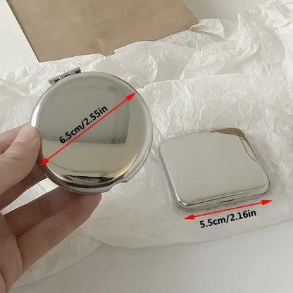 Handheld Double-Sided Small Mirror Portable Makeup Folding Flip For Student Dormitory Cute Small Mirror