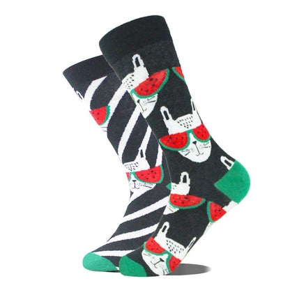 AB Happy Cotton Funny Socks Men Beer Panda Duck Crazy Design Sokken Unisex Novelty Plant Piano Crew Skateboard Calcetines Hombre