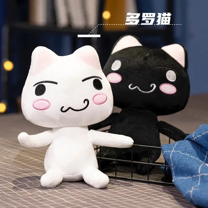 New Toro Inoue Cat Plush Anime Game Doll Stuffed Kittens Plushie Cartoon Couple Black and White Cats Decor Gift Toys for Kids