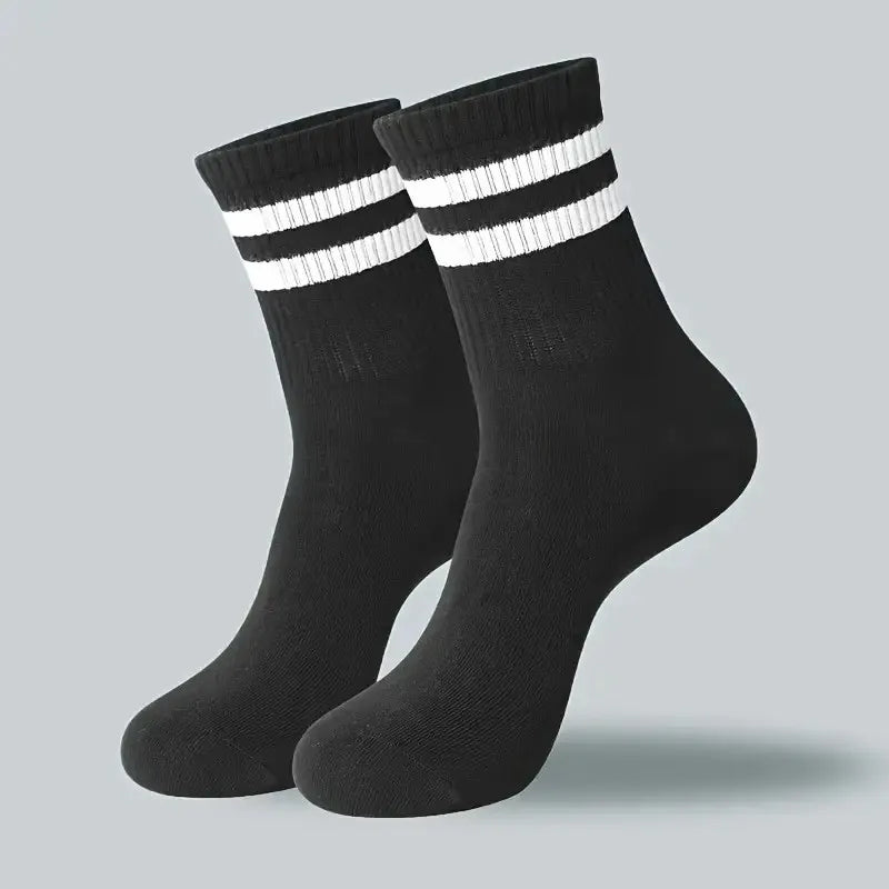 6/10/20 Pairs Men Women Striped Socks Fashion Color Soft Comfortable Sweat Absorbing Breathable Lovers Sports Style Casual Socks