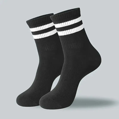 6/10/20 Pairs Men Women Striped Socks Fashion Color Soft Comfortable Sweat Absorbing Breathable Lovers Sports Style Casual Socks