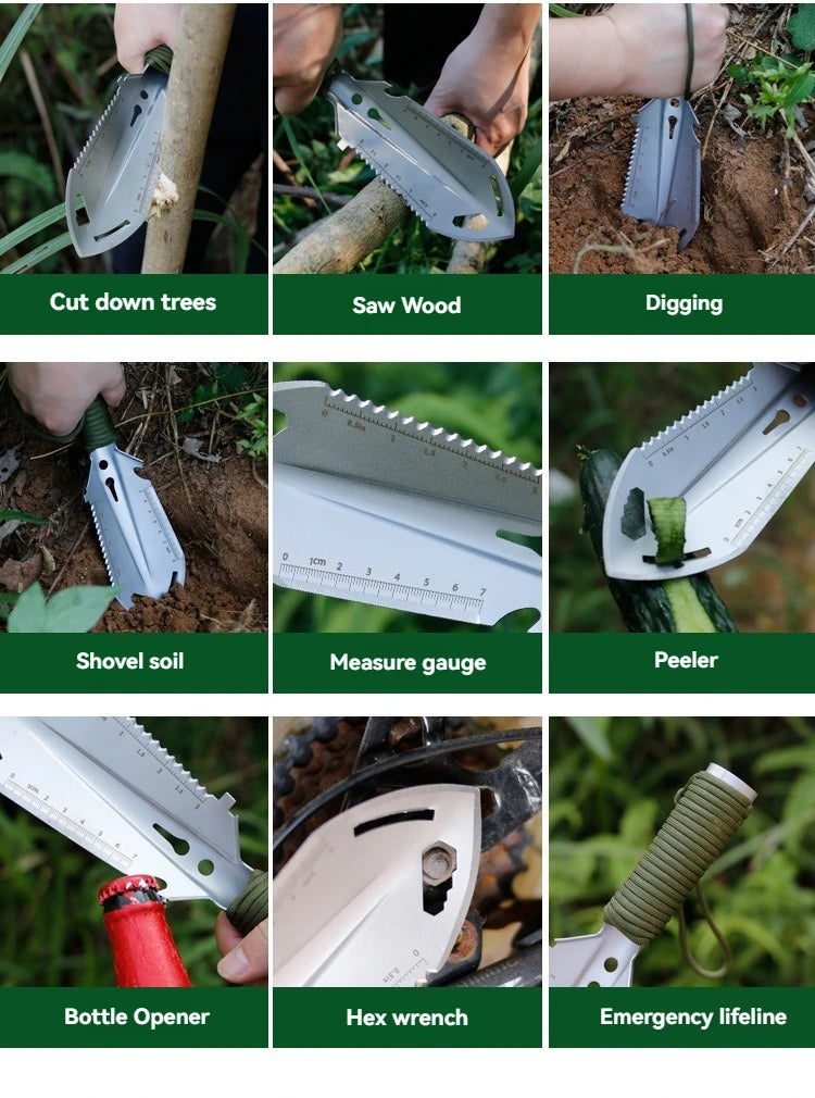 1PC Engineer Shovel Military Shovel Outdoor Multifunctional Folding Military Shovel Vehicle Camping Fishing Shovel Pickaxe