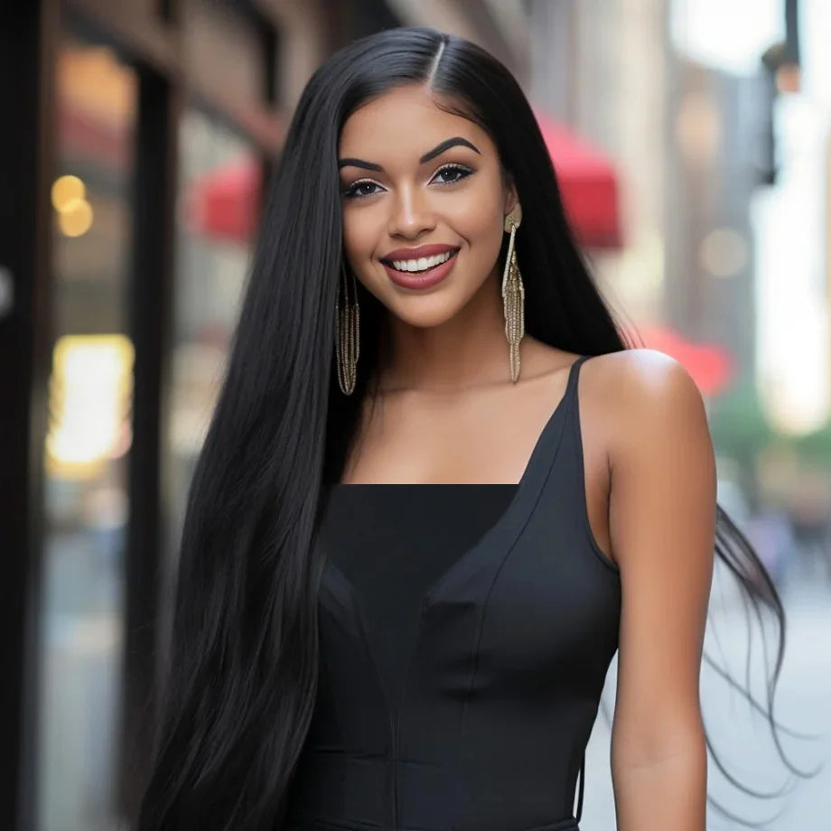 30 40 Inch Straight HD Lace Front Wig Brazilian Cheap Frontal pre plucked Straight Wigs For Women Choice Human Hair 250 Density