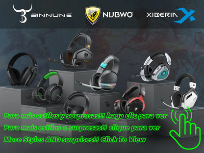 BINNUNE BW01 Wireless Gaming Headset  for PC PS4 PS5 Playstation 4 5, 2.4G Wireless Bluetooth USB Gamer Headphones with Mic