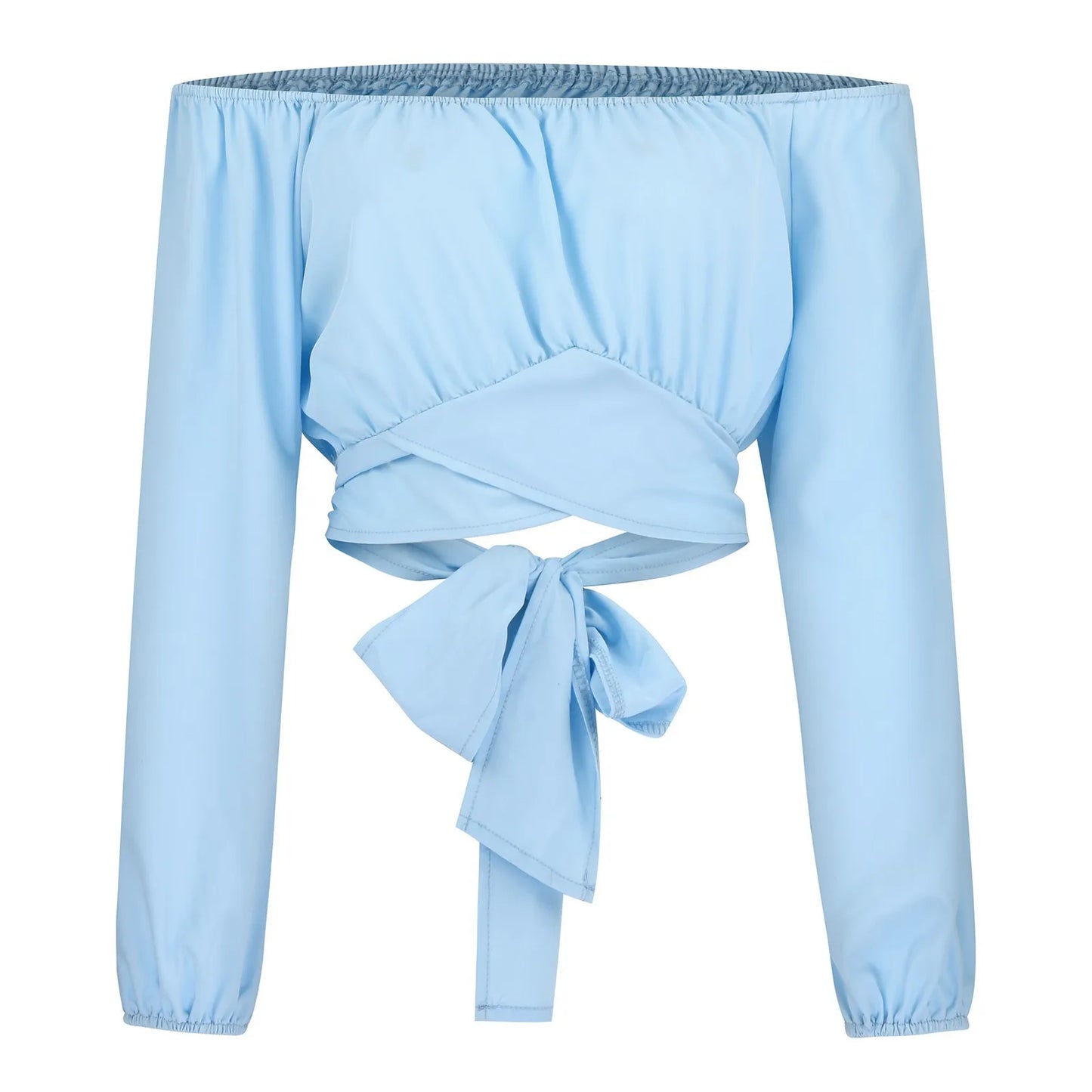 Long Sleeve Blouse Crop Top