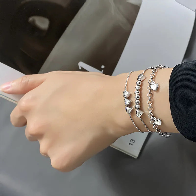VENTFILLE 925 Sterling Silver Diamond-Studded Butterfly Bracelet Women's Fashion Temperament Flower Adjustable Bracelet