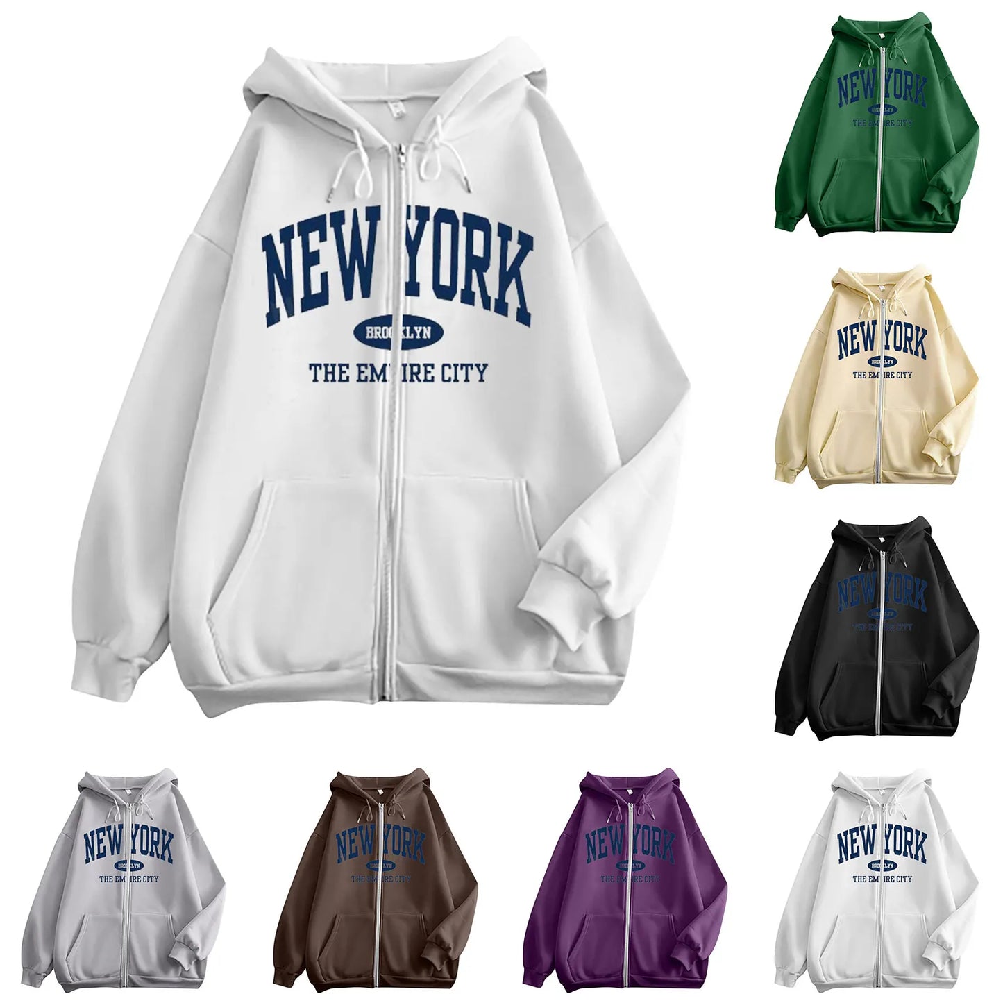 Streetwear Basic Hooded Sweatshirt Women's Casual Long Sleeve Track Jackets With Pockets Cropped Sweaters Hoodies For Women