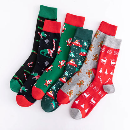 5-6 Pairs New High Quality Combed Cotton Men Socks Women Happy Fashion Novelty Skateboard Crew Casual Funny Socks for Men