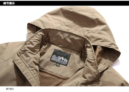 Camping Hiking Jacket Men Spring Autumn Outdoor Sports Breathable Coats Climbing Trekking Windbreaker Travel Waterproof Jacket