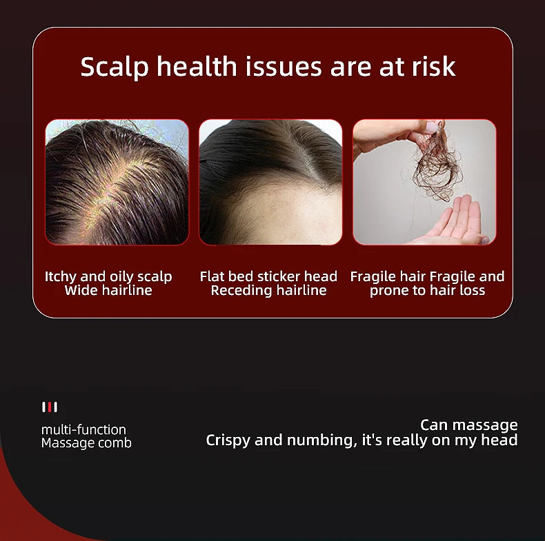 Electric Massage Comb Red light massage comb Scalp Massager for Hair Growth Essence Liquid Nursing Introduced into Scalp