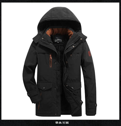 Mens Padded Clothes Velvet Thickened Winter Loose Casual Middle-aged Multi-bag Padded Jackets Cold-resistant Padded Clothes