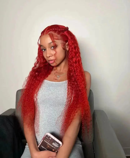 613 Curly Honey Blonde Lace Front Human Hair Wigs Loose Deep Wave 13x6 13×4 HD Water Wave Color Transparent Lace Frontal Wigs