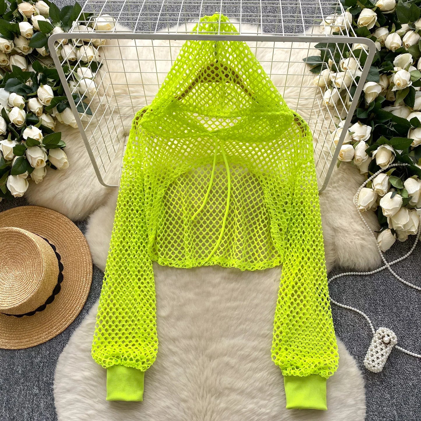 SINGREINY Summer Knitted Hooded Cadigans Women Long Sleeve Thin Streetwear Irregular Outerwear Hollow Out Sun-proof Blouses