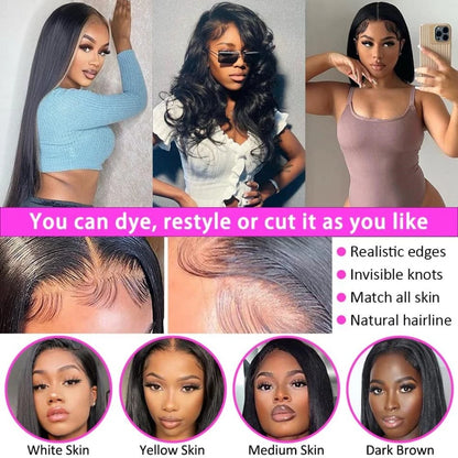 Glueless Bone Straight 4X4 Hd Lace Frontal Wig 13X6 13X4 Black Lace Front Wig Human Hair 5x5 Natural Brazilian Transparent Wigs
