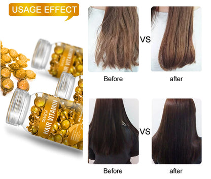 30Pcs Anti Hair Loss Hair Vitamin Capsule Oil Keratin Complex Oil Smooth Silky Hair Serum Hair Mask Repair Frizz Damaged Sevich