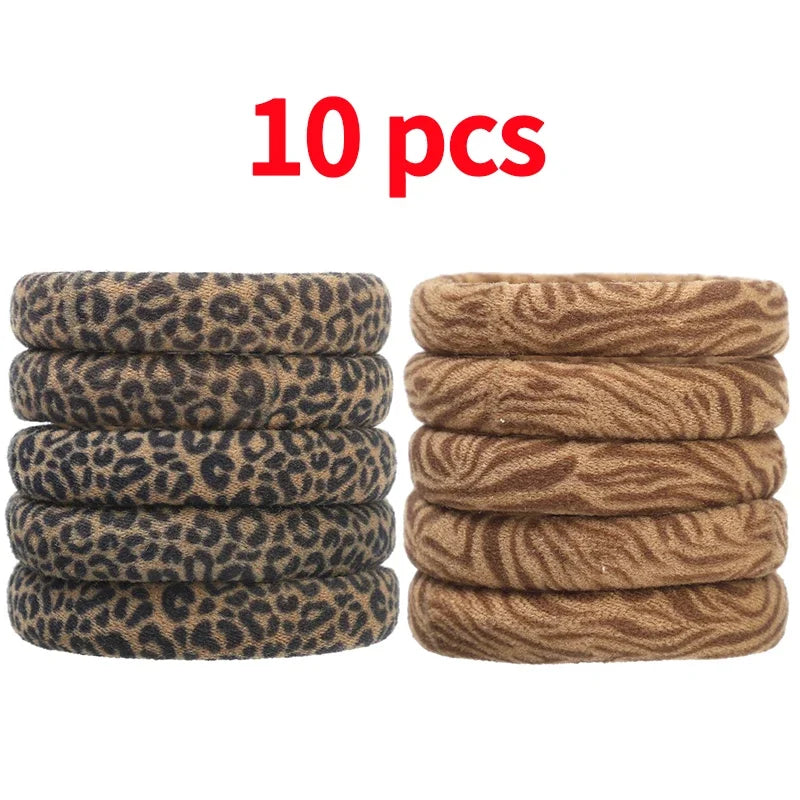 5-100Pcs High Elastic Leopard Print Hair Rope Women Fashion Pony Tails Holders Girls Towel Hair Ties Hairs Accessories Headwear