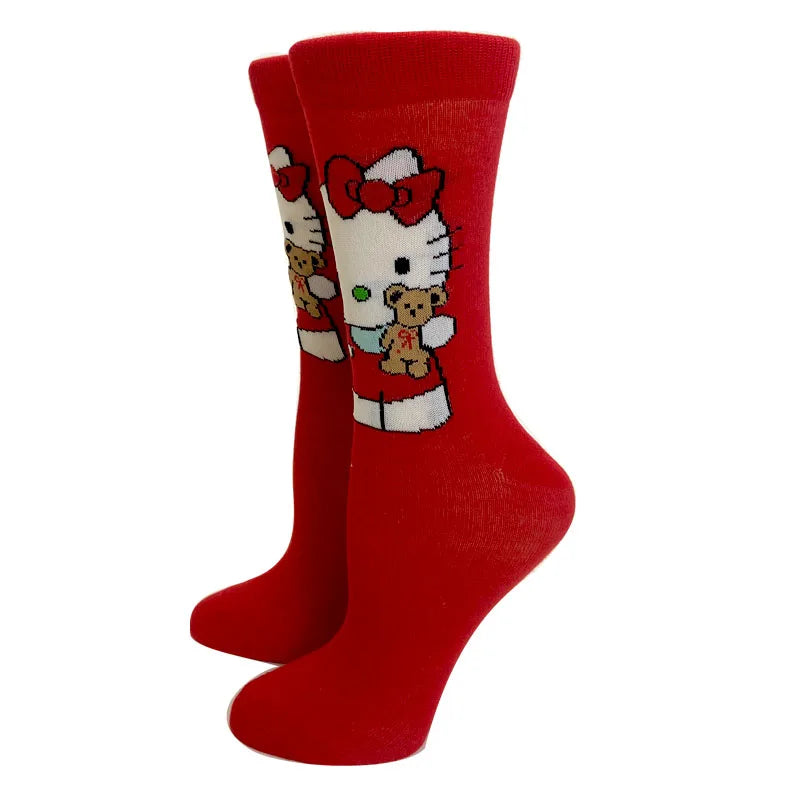 Anime New Fashion Colorful Funny Happy Casual Long Women Socks Dress Harajuku Cute cartoon Cat creative Men Socks Size 35-44