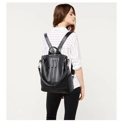 1/3Pcs Genuine Leather Backpack Women's Travel Bag Fashion Women's Fashion Bag Tide Casual Fashion Soft Leather Shoulder Bag