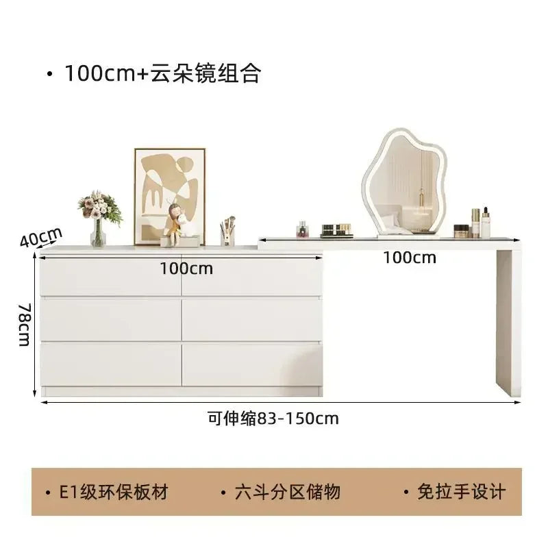 Luxury Dressing Table Drawer White Makeup Mirror Corner Desk Dresser Table Cabinet Organizers Storage Penteadeira Home Furniture